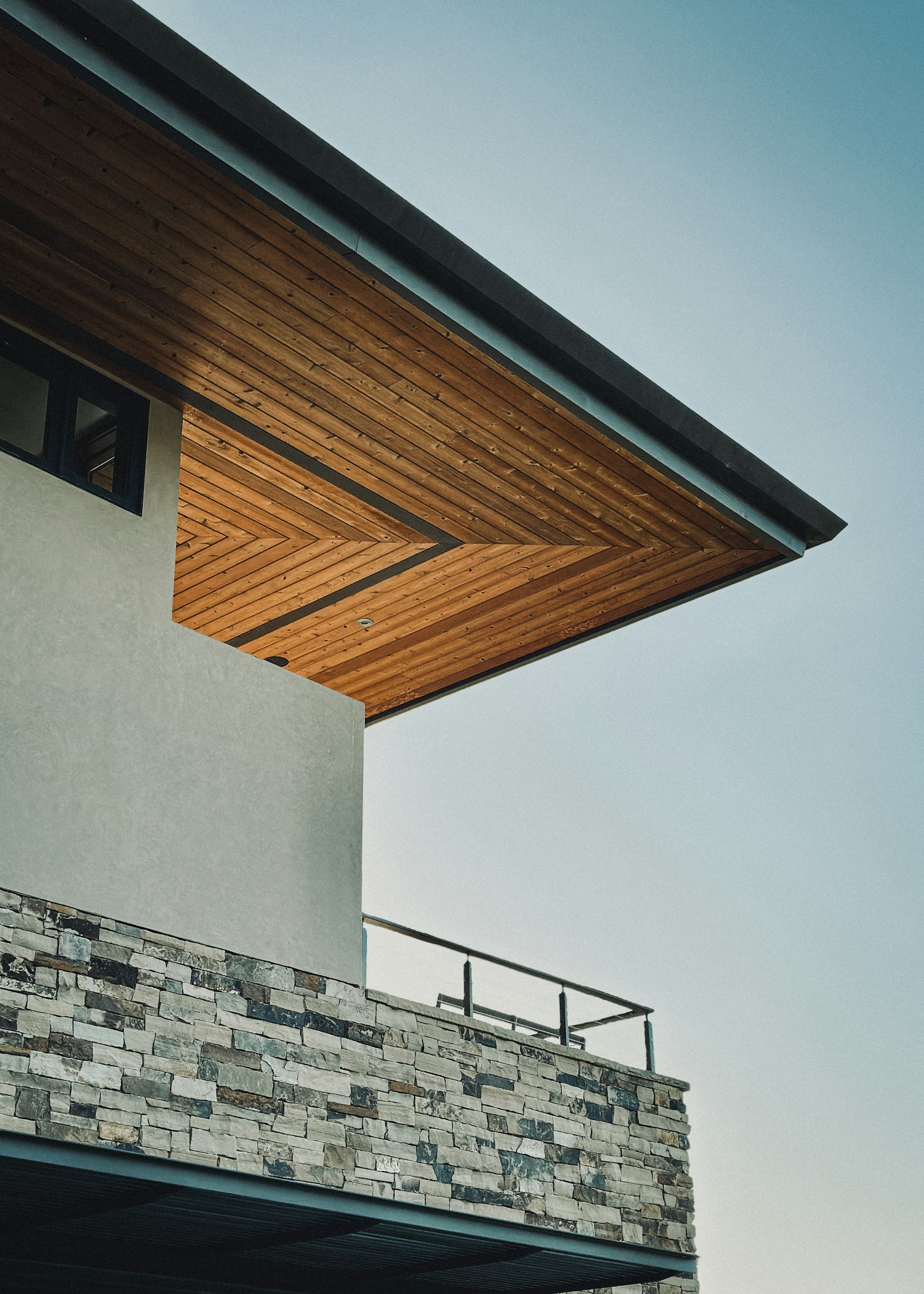 The Pavilion, an architectural detail of stone and timber